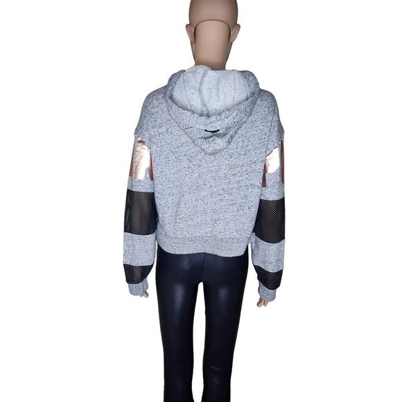 Victoria Secret Pink gray cotton blend graphic hoodie sweatshirt Size SP - Picture 3 of 6
